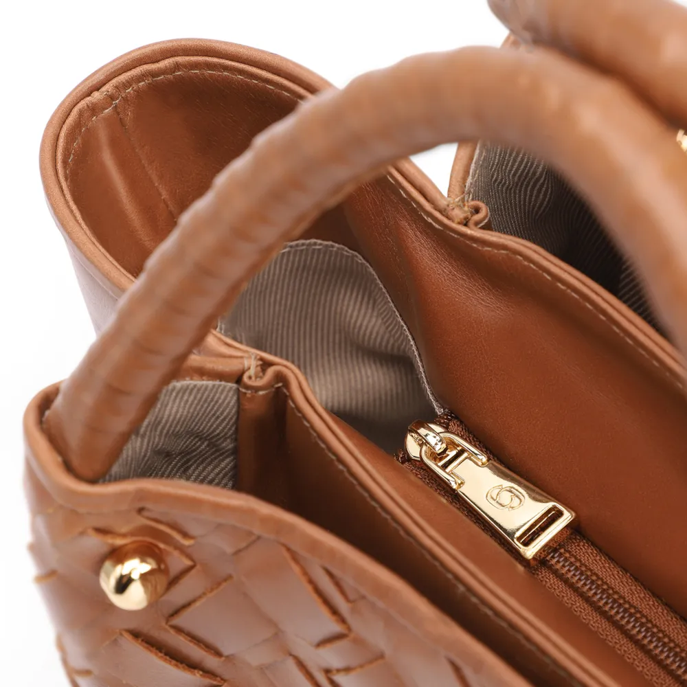 Bolsa Tote Tressê Couro Marrom - imagem 6