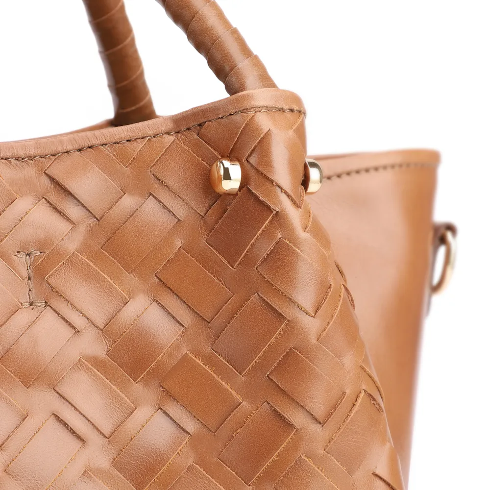 Bolsa Tote Tressê Couro Marrom - imagem 8