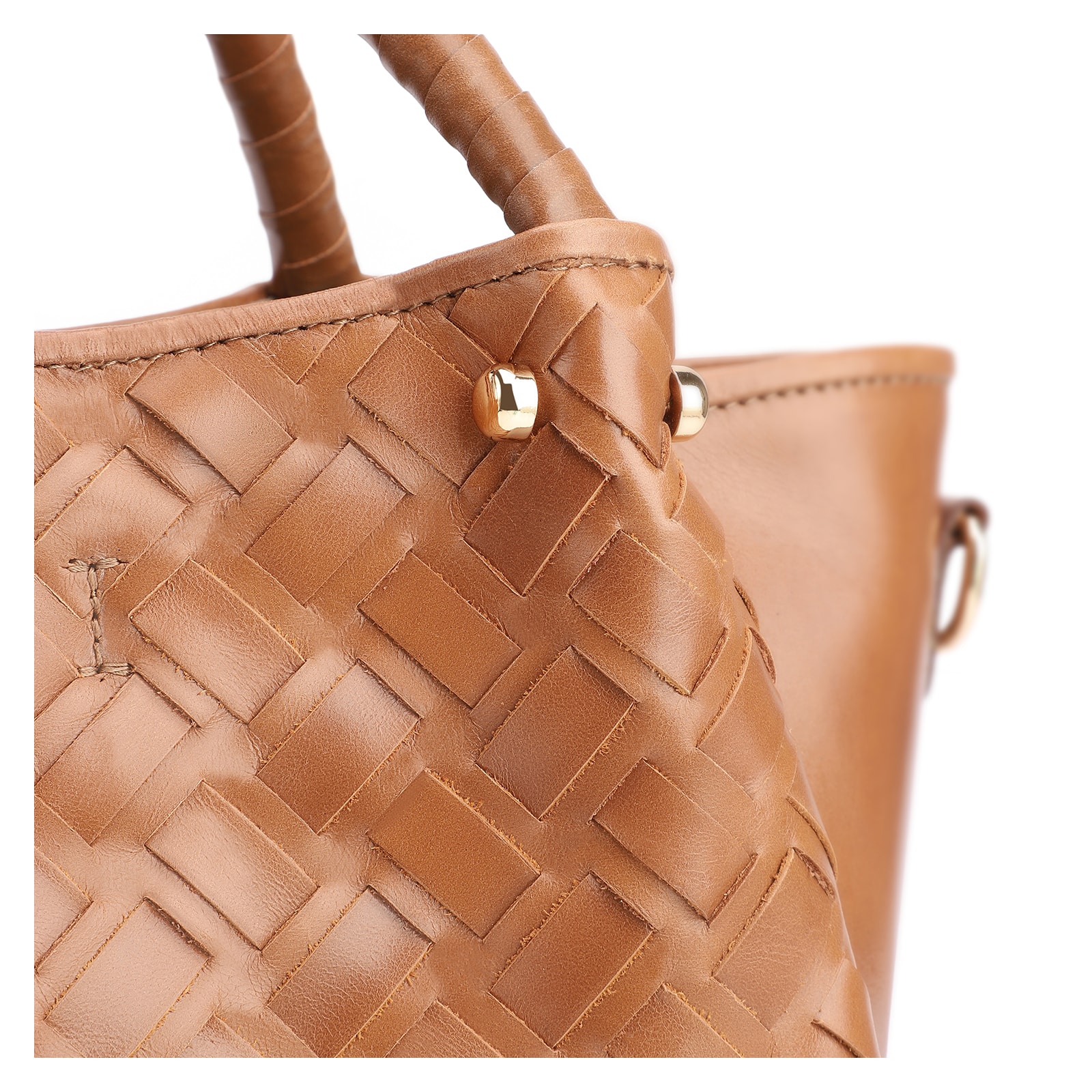 Bolsa Tote Tressê Couro Marrom