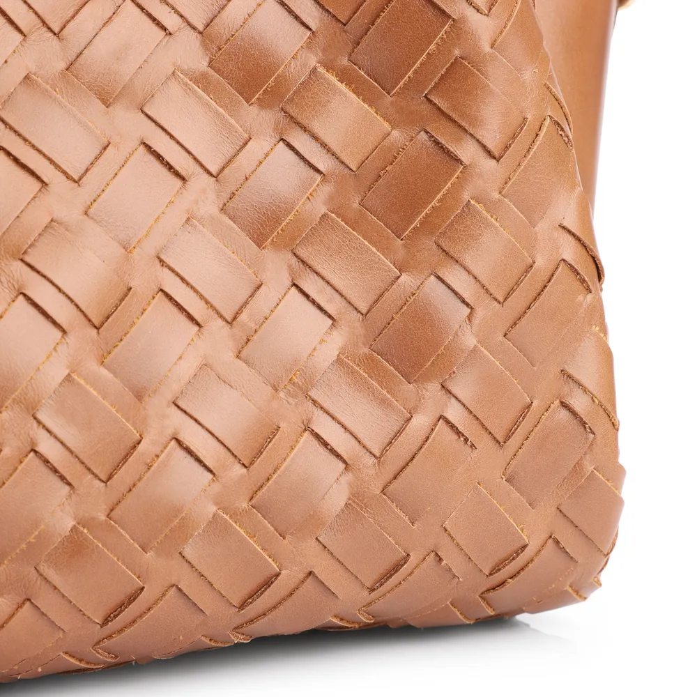 Bolsa Tote Tressê Couro Marrom - imagem 9