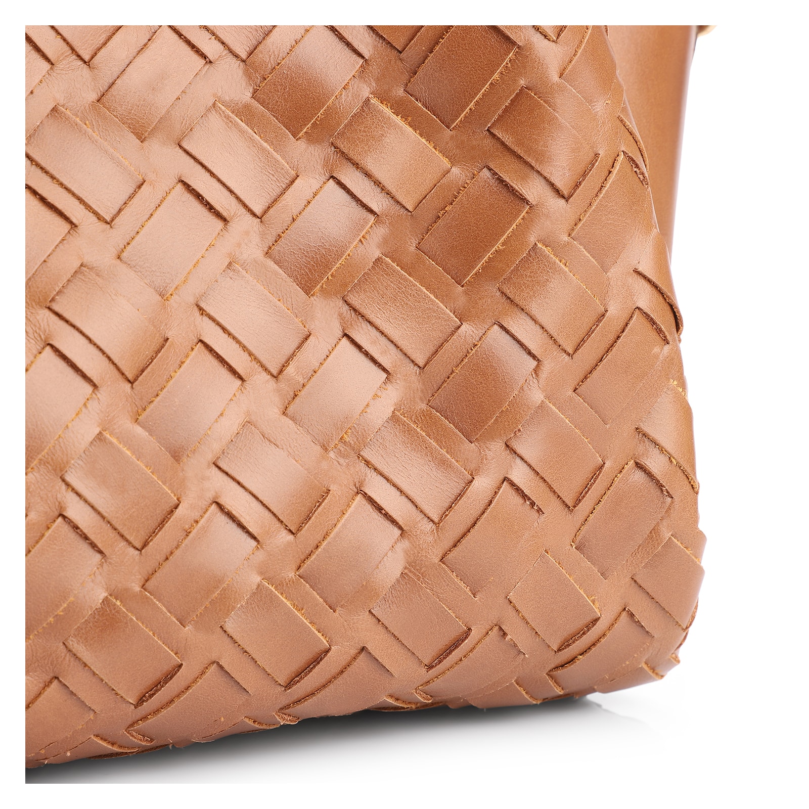 Bolsa Tote Tressê Couro Marrom