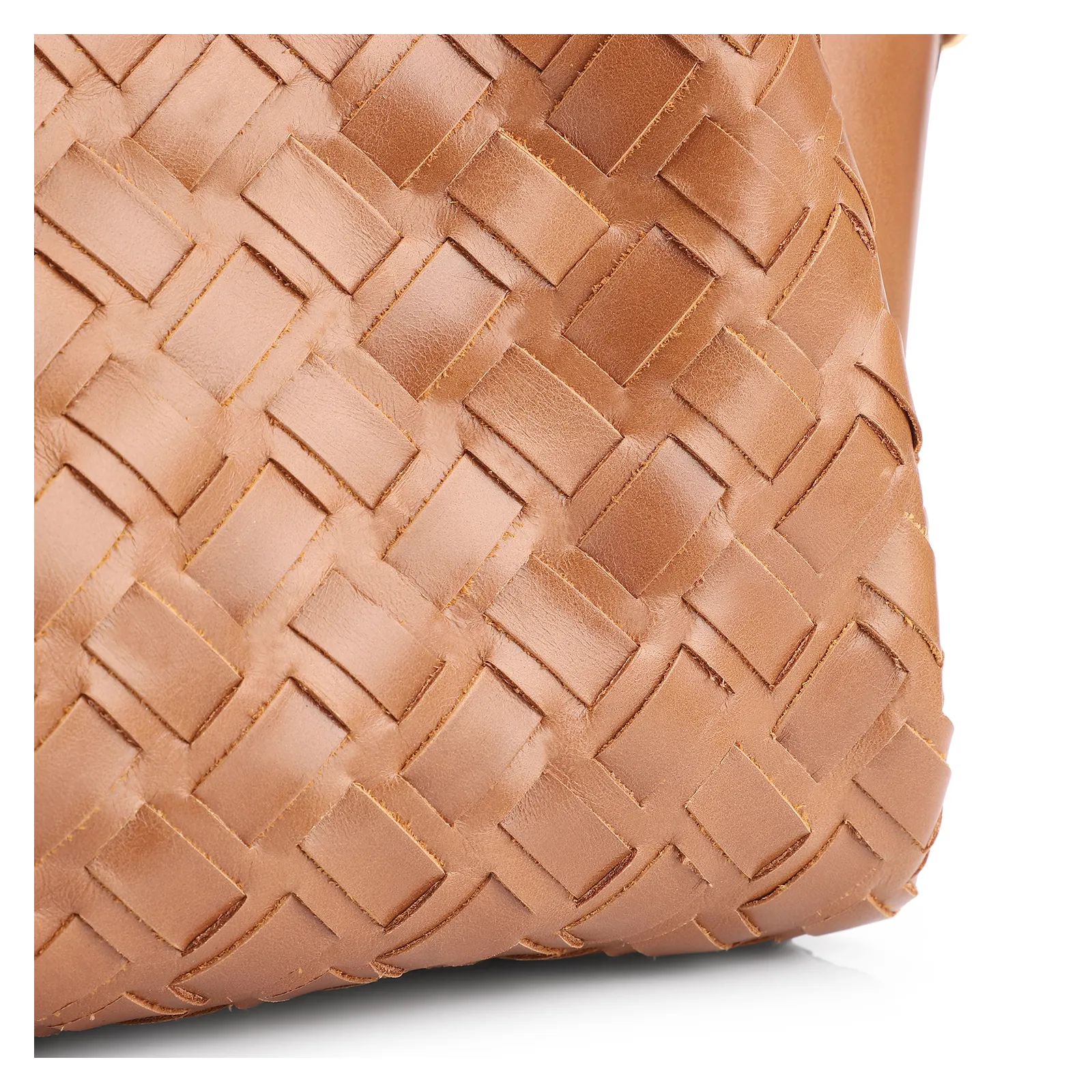 Bolsa Tote Tressê Couro Marrom