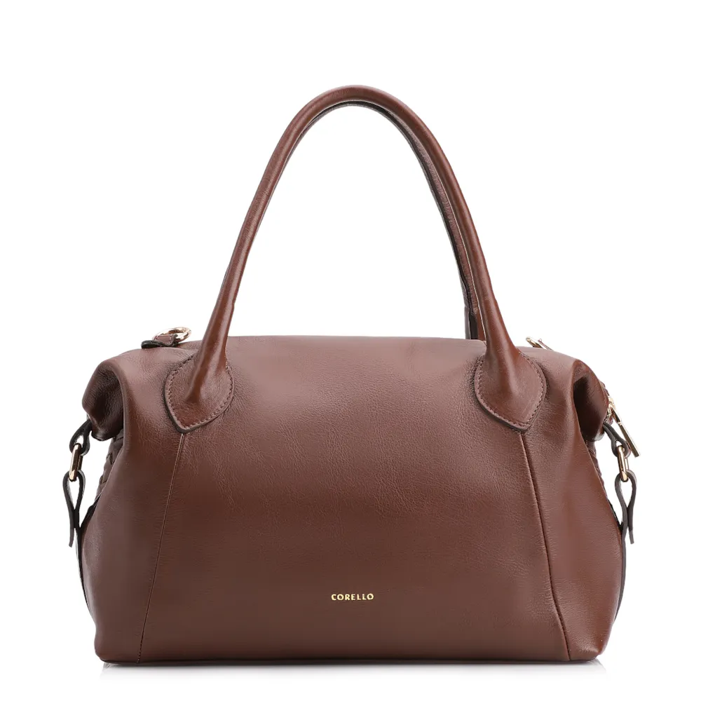 Bolsa Tote Tressê Couro Marrom - imagem 4