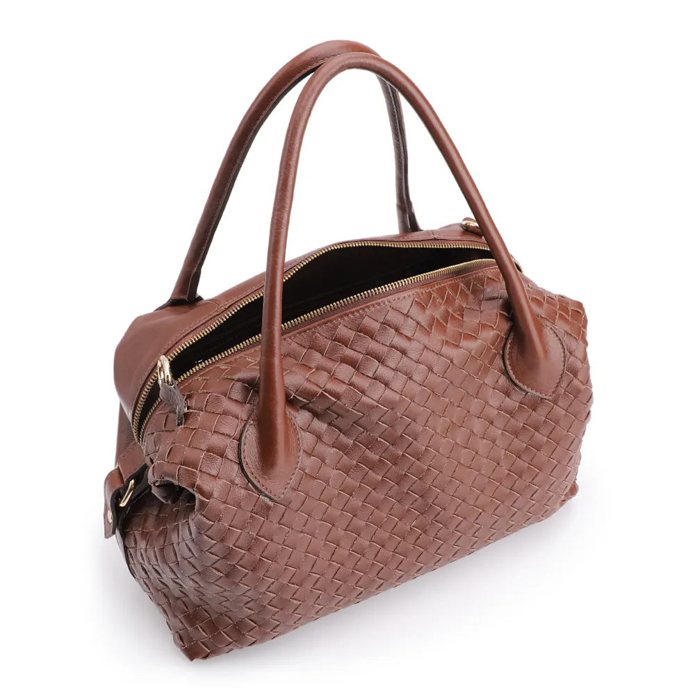 Bolsa Tote Tressê Couro Marrom - imagem 5