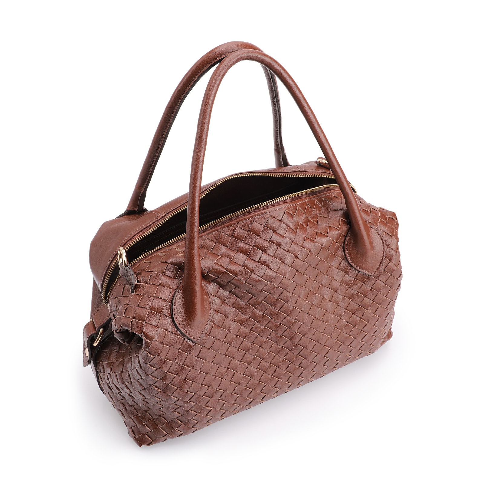 Bolsa Tote Tressê Couro Marrom