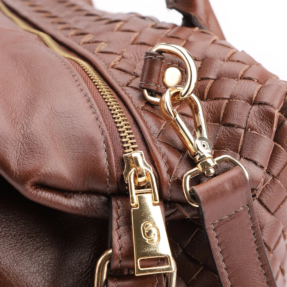 Bolsa Tote Tressê Couro Marrom - imagem 6