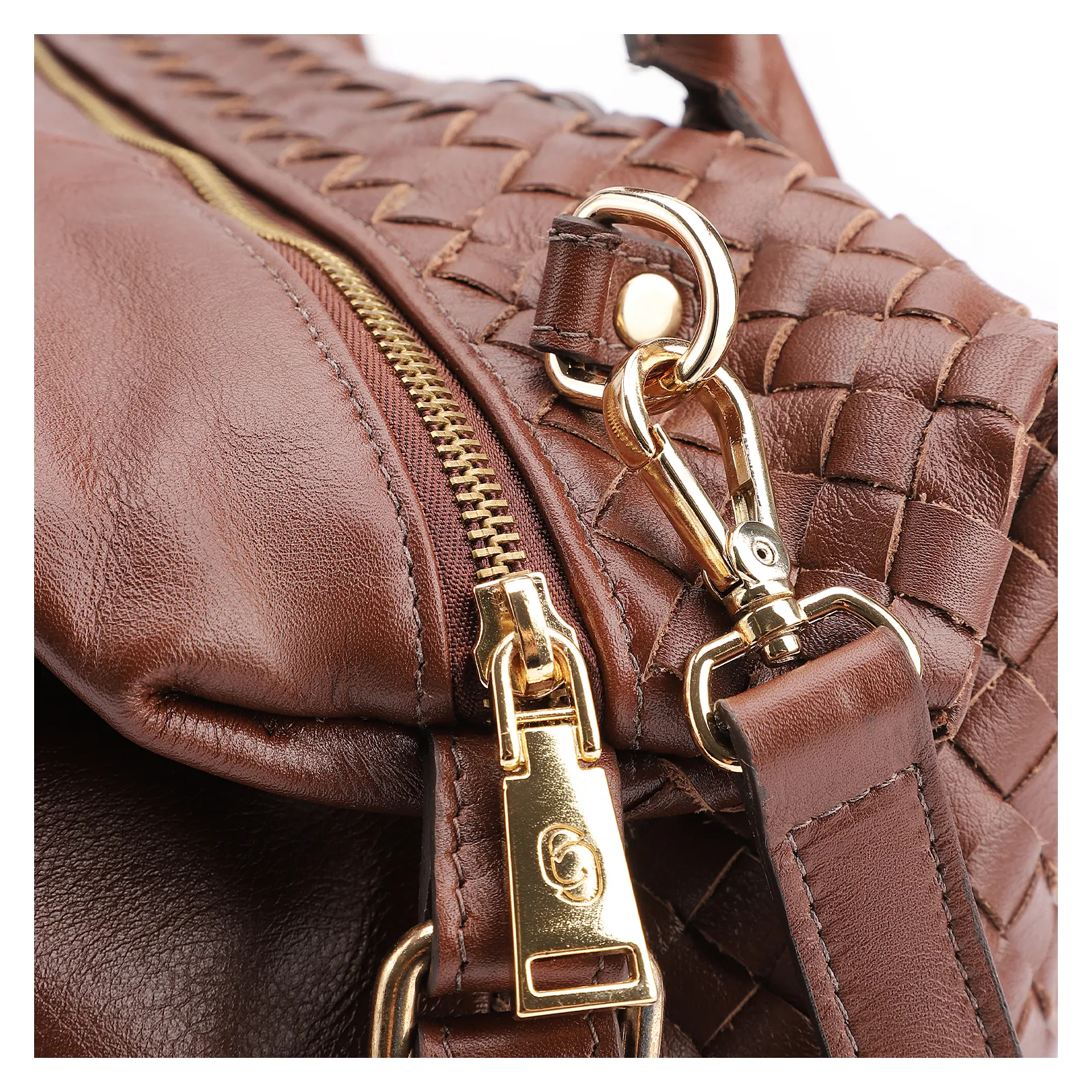 Bolsa Tote Tressê Couro Marrom