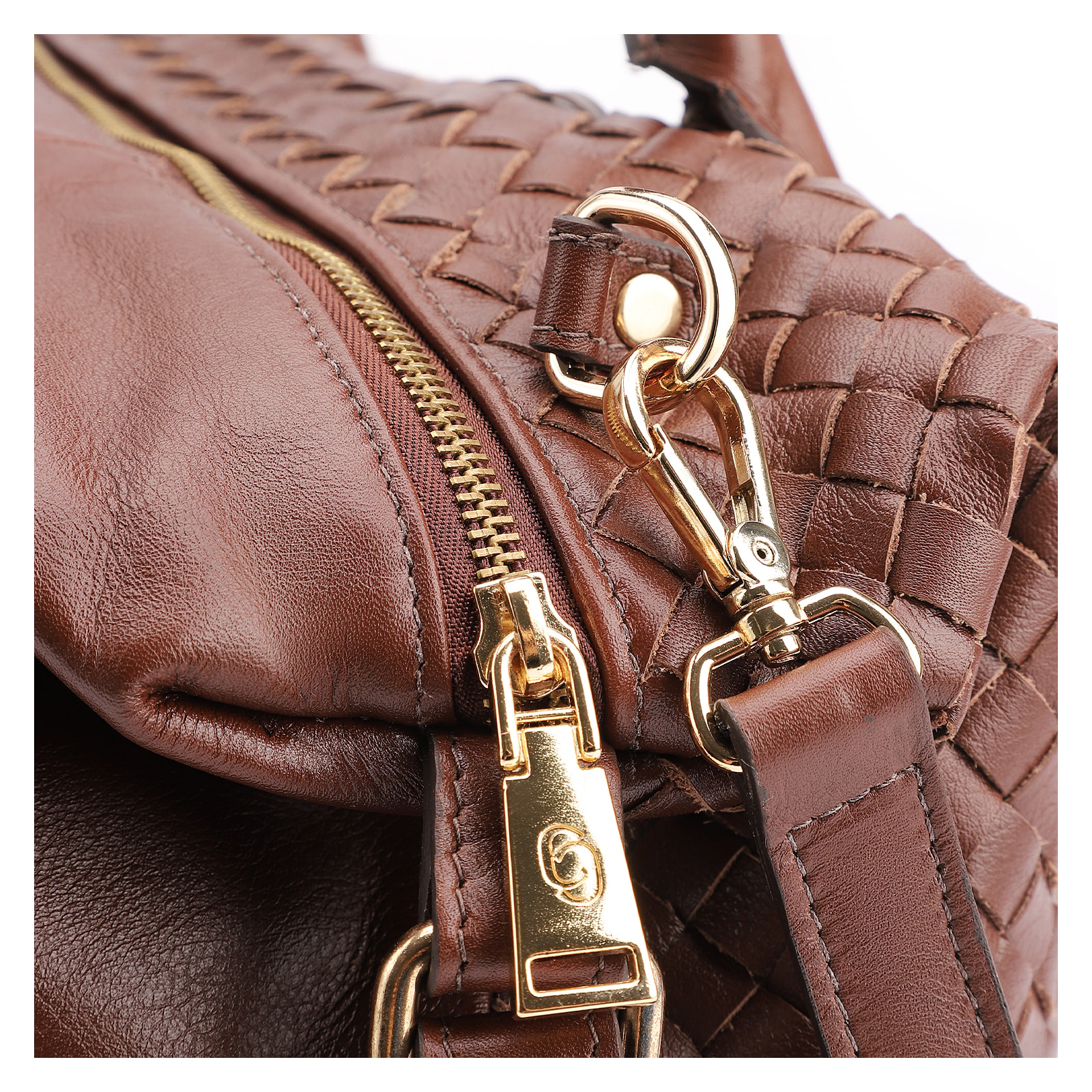 Bolsa Tote Tressê Couro Marrom