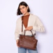Bolsa Tote Tressê Couro Marrom - imagem 2