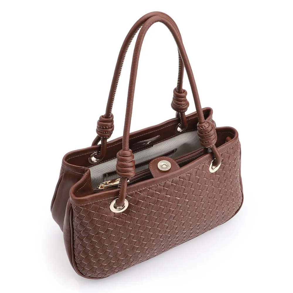 Bolsa Tote Tressê Couro Marrom - imagem 5