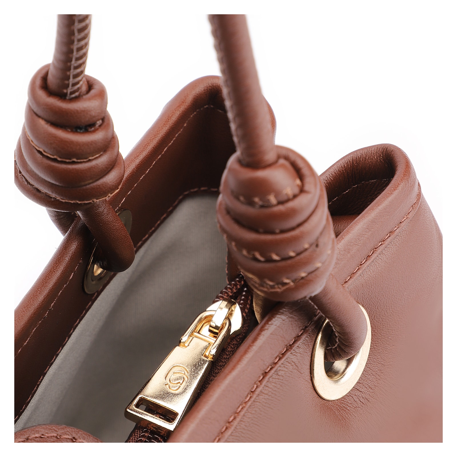Bolsa Tote Tressê Couro Marrom