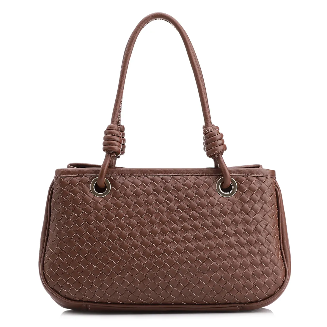 Bolsa Tote Tressê Couro Marrom