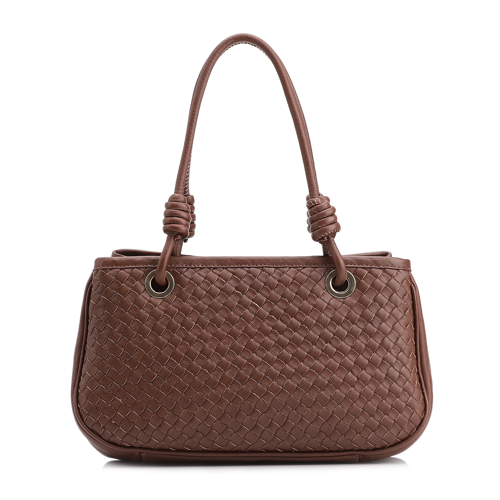 Bolsa Tote Tressê Couro Marrom
