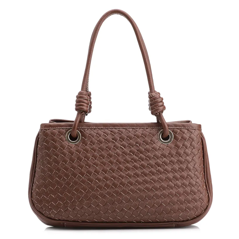 Bolsa Tote Tressê Couro Marrom