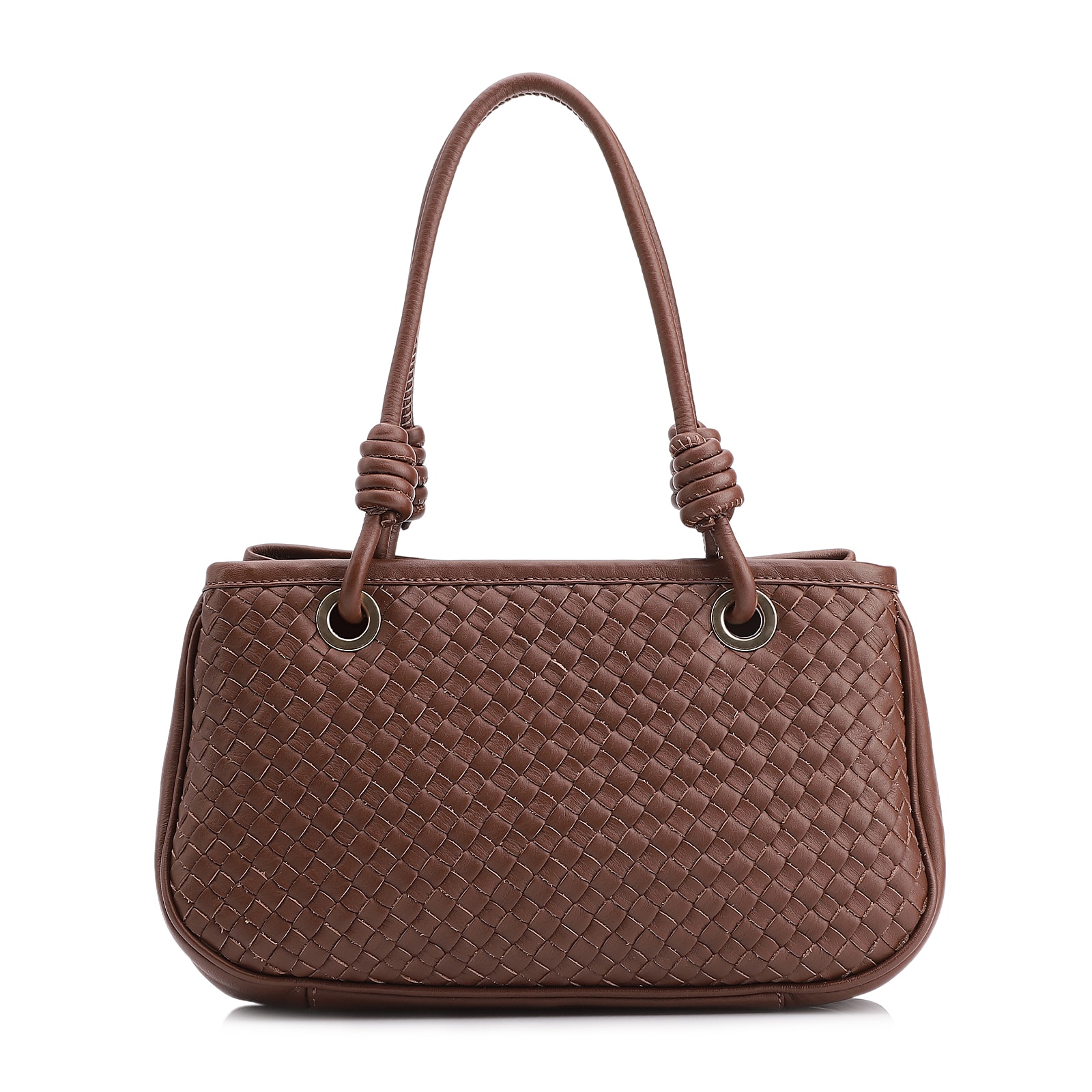 Bolsa Tote Tressê Couro Marrom