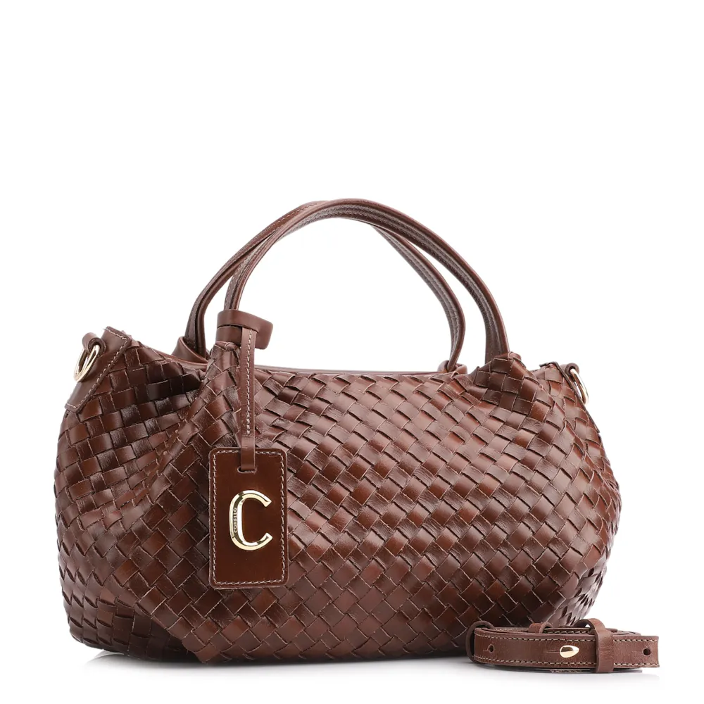 Bolsa Tote Tressê Couro Marrom - imagem 3
