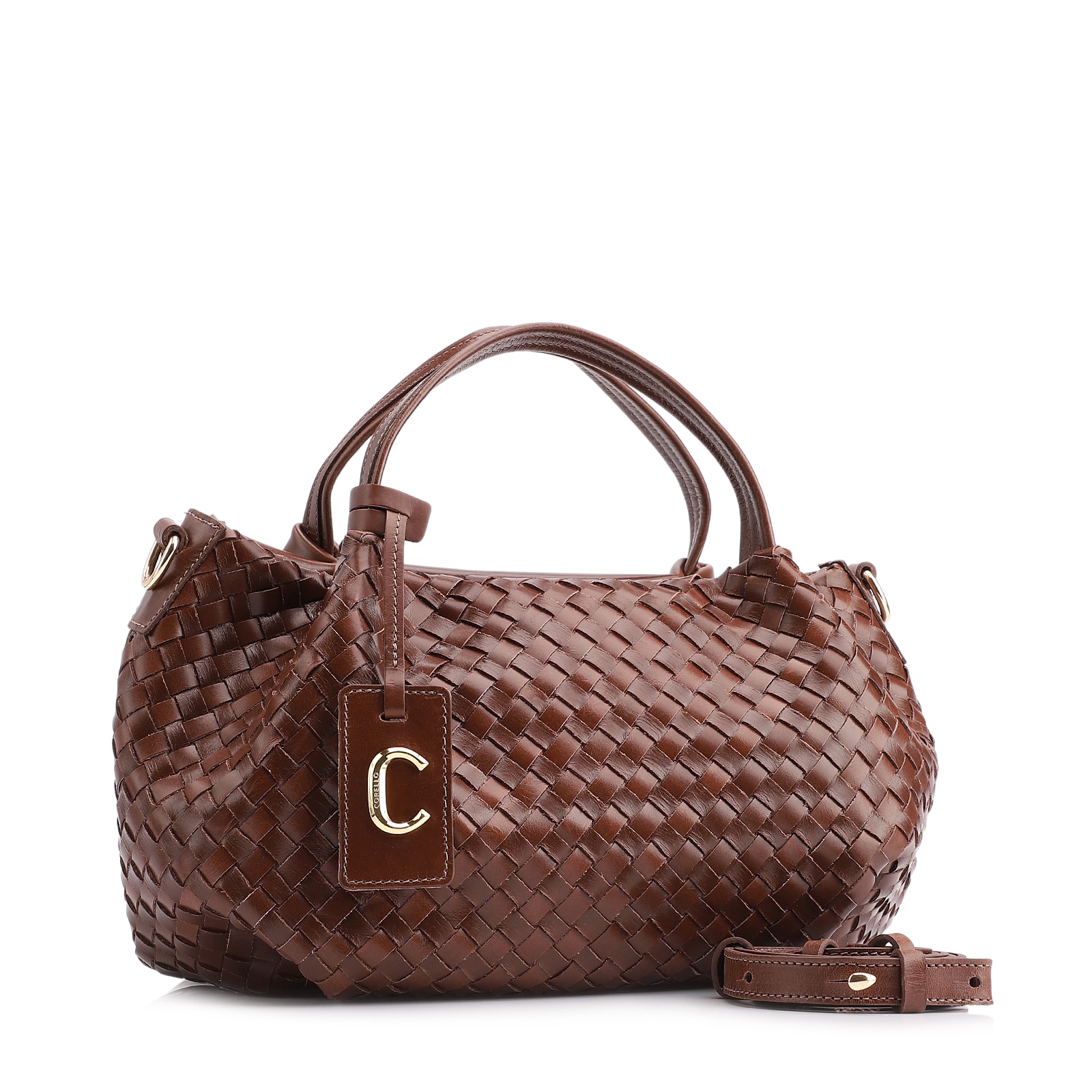 Bolsa Tote Tressê Couro Marrom