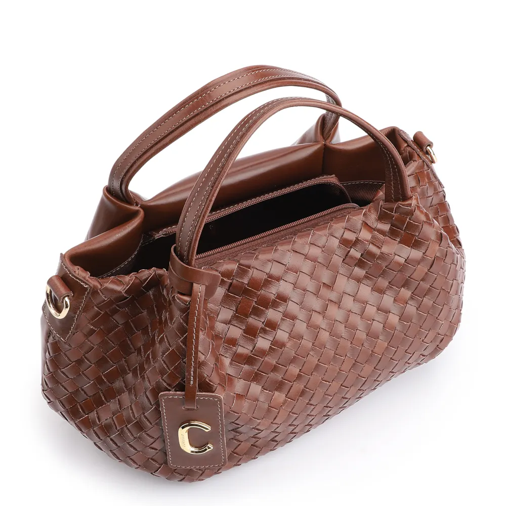 Bolsa Tote Tressê Couro Marrom - imagem 5