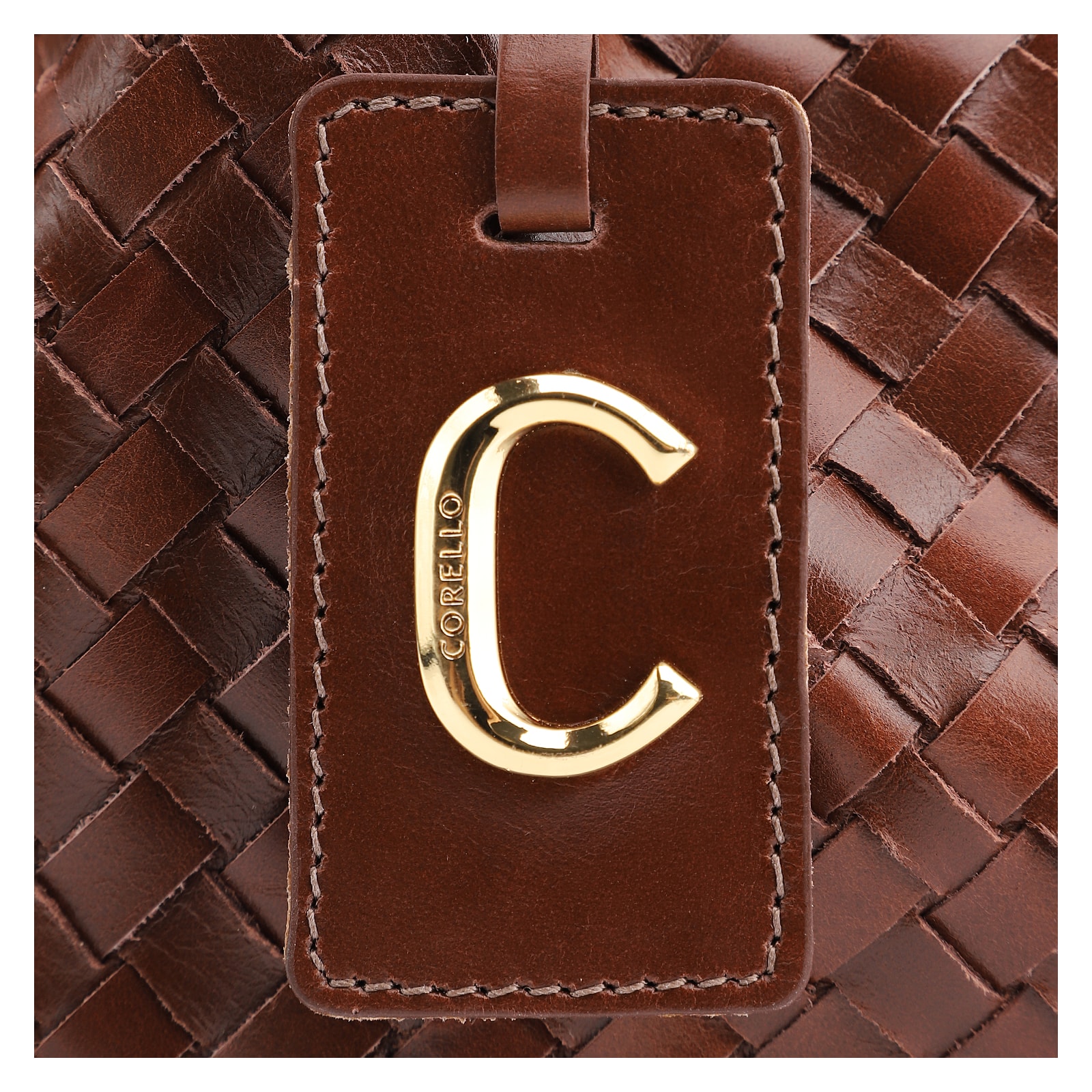 Bolsa Tote Tressê Couro Marrom