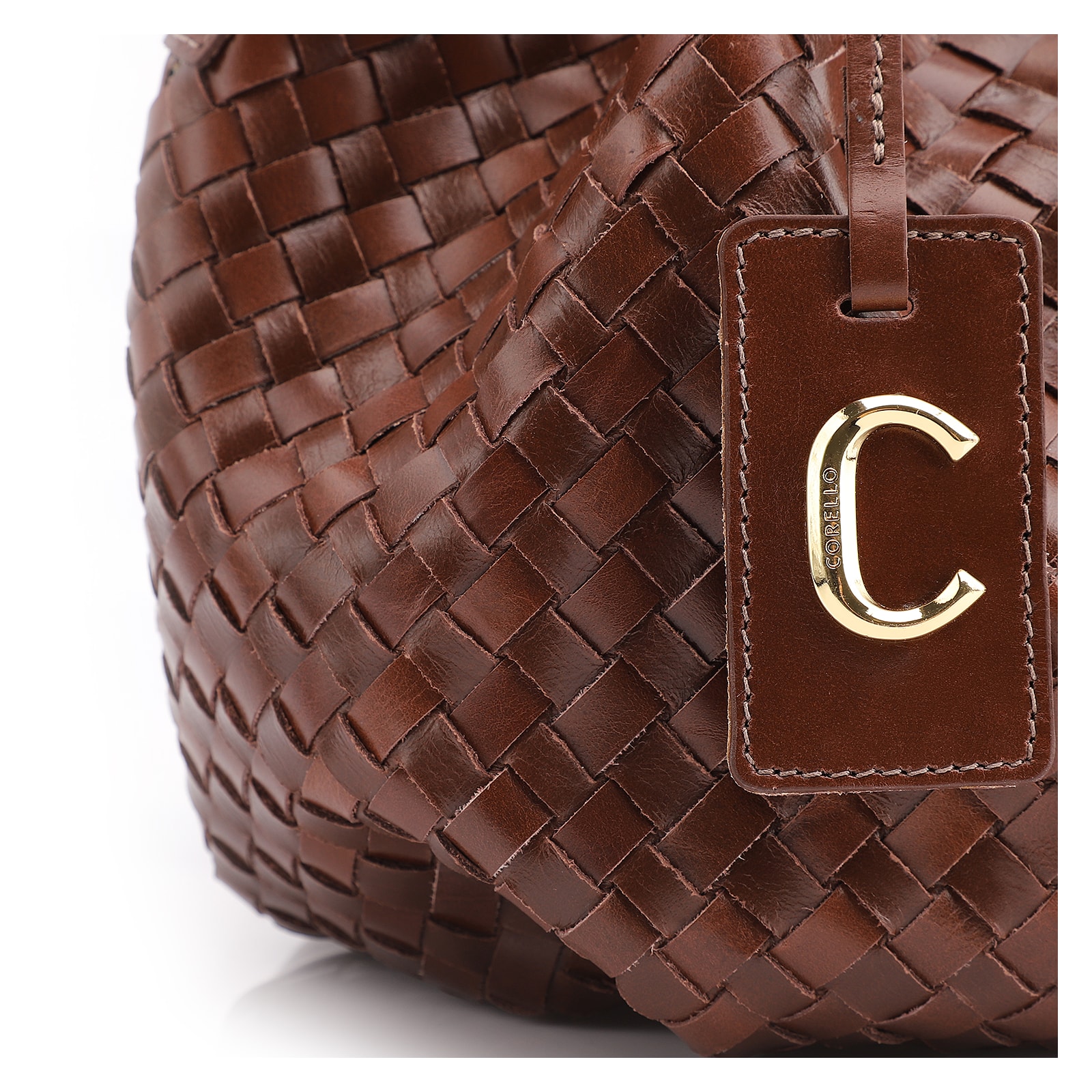 Bolsa Tote Tressê Couro Marrom