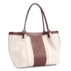 Bolsa Tote Tressê Couro Marrom/Alt Off White - imagem 3