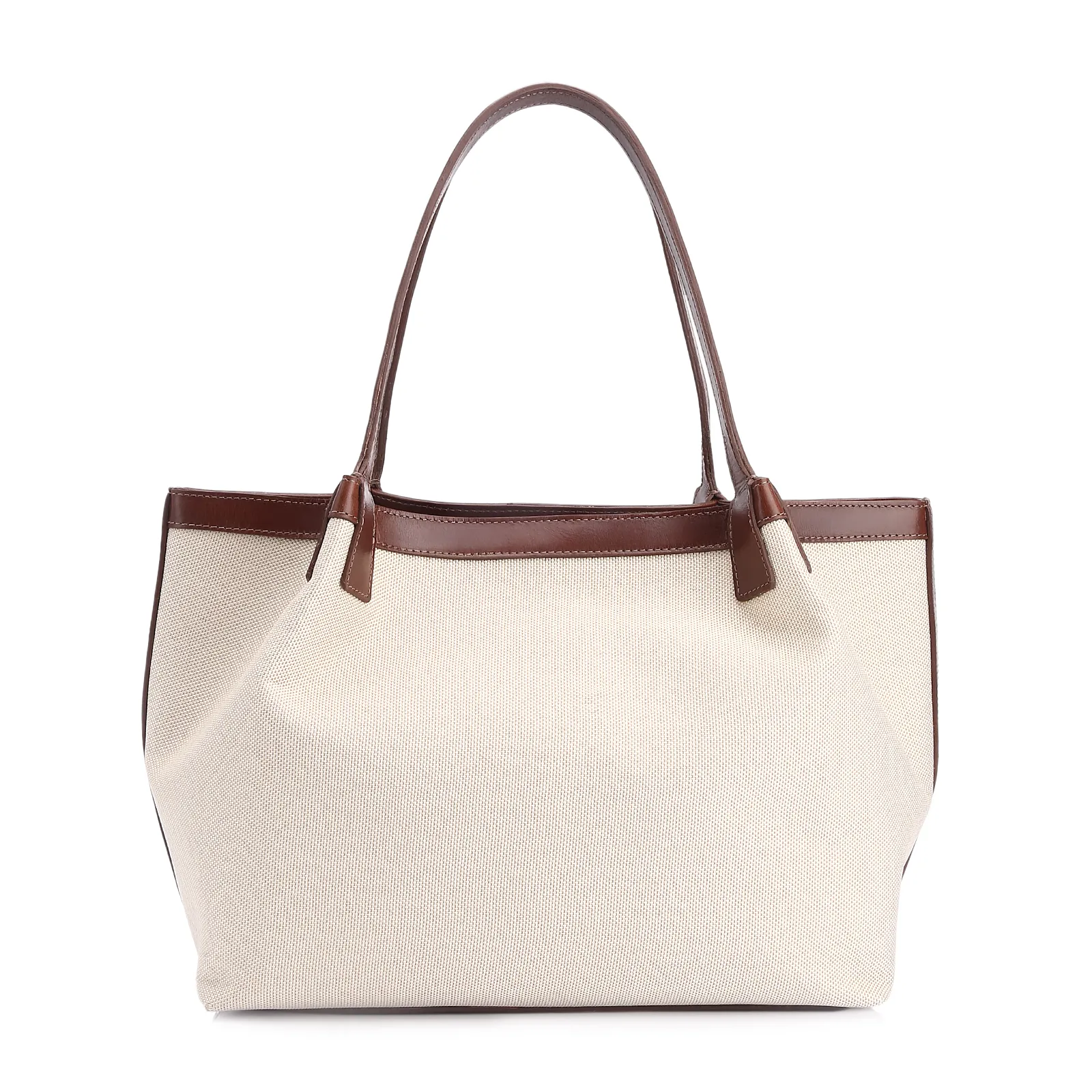 Bolsa Tote Tressê Couro Marrom/Alt Off White