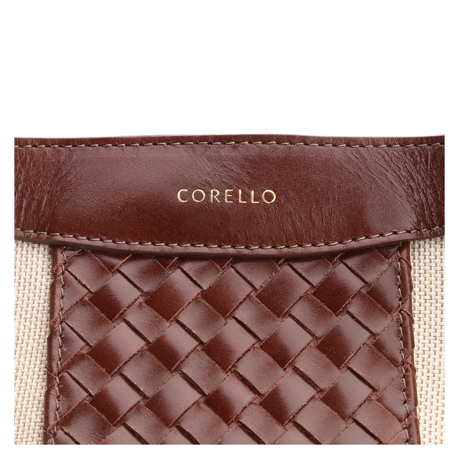 Bolsa Tote Tressê Couro Marrom/Alt Off White