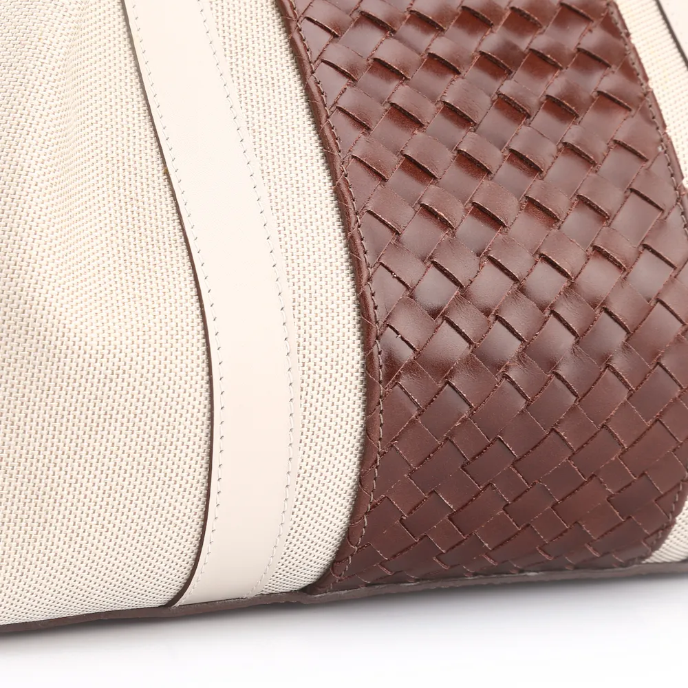 Bolsa Tote Tressê Couro Marrom/Alt Off White - imagem 7