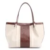 Bolsa Tote Tressê Couro Marrom/Alt Off White - imagem 1
