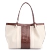 Bolsa Tote Tressê Couro Marrom/Alt Off White - imagem 1