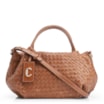 Bolsa Tote Tressê Couro Marrom Claro - imagem 1