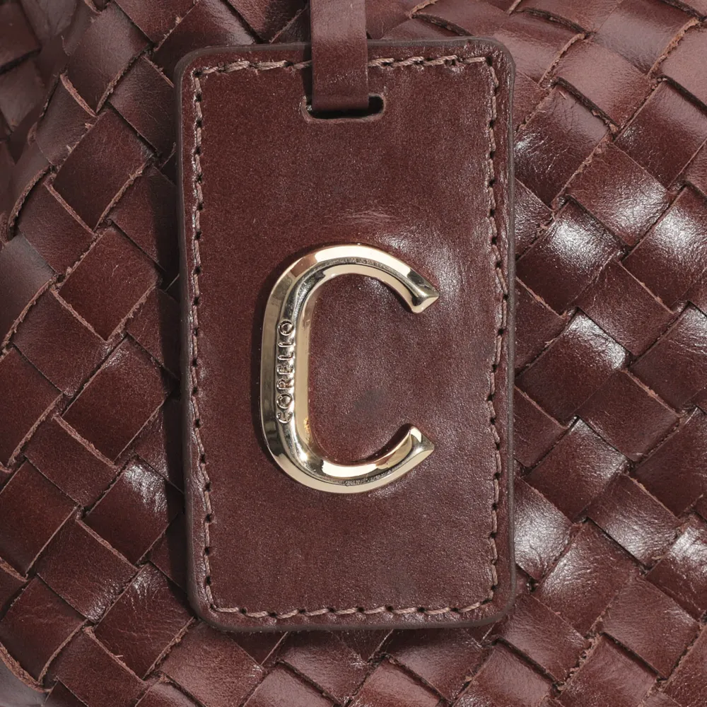 Bolsa Tote Tressê Couro Marrom Escuro - imagem 5