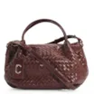 Bolsa Tote Tressê Couro Marrom Escuro - imagem 1