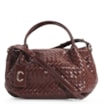 Bolsa Tote Tressê Couro Marrom Escuro - imagem 1