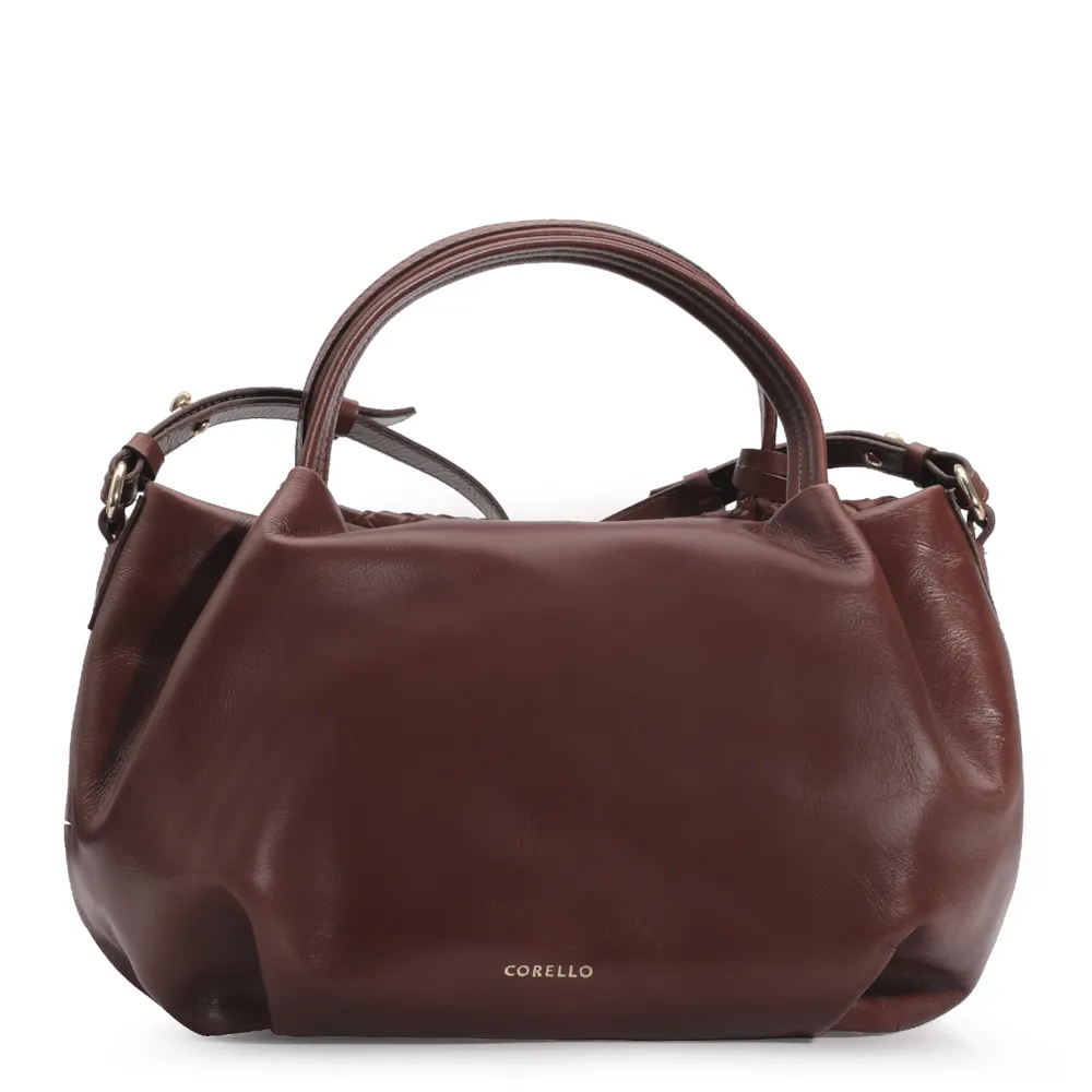 Bolsa Tote Tressê Couro Marrom Escuro - imagem 3