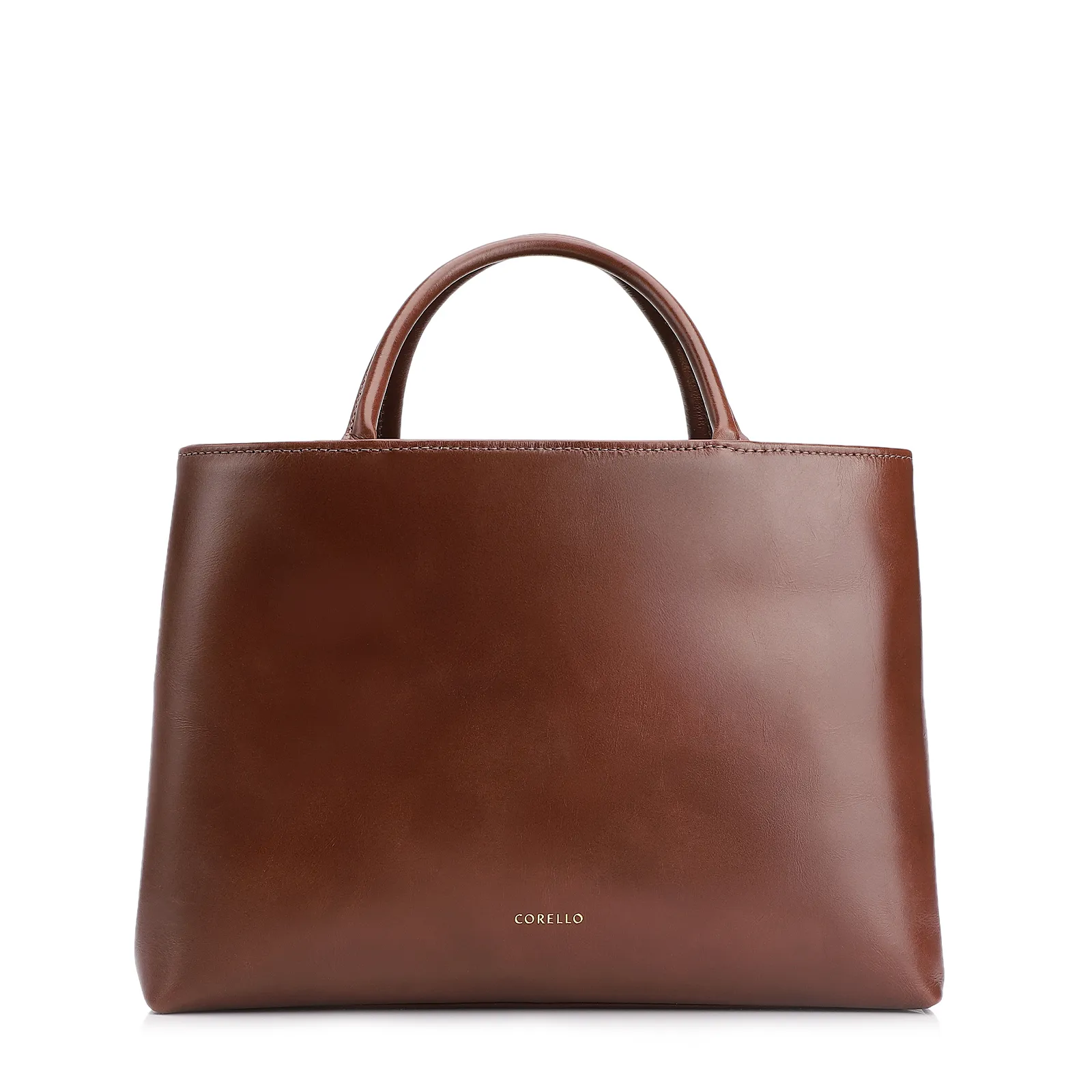 Bolsa Tote Tressê Couro Marrom Escuro
