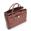 Bolsa Tote Tressê Couro Marrom Escuro - imagem 4