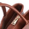 Bolsa Tote Tressê Couro Marrom Escuro - imagem 5