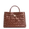 Bolsa Tote Tressê Couro Marrom Escuro - imagem 1