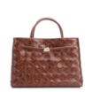 Bolsa Tote Tressê Couro Marrom Escuro - imagem 1