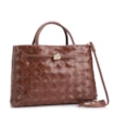 Bolsa Tote Tressê Couro Marrom Escuro - imagem 2