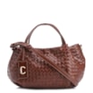 Bolsa Tote Tressê Couro Marrom Escuro - imagem 1