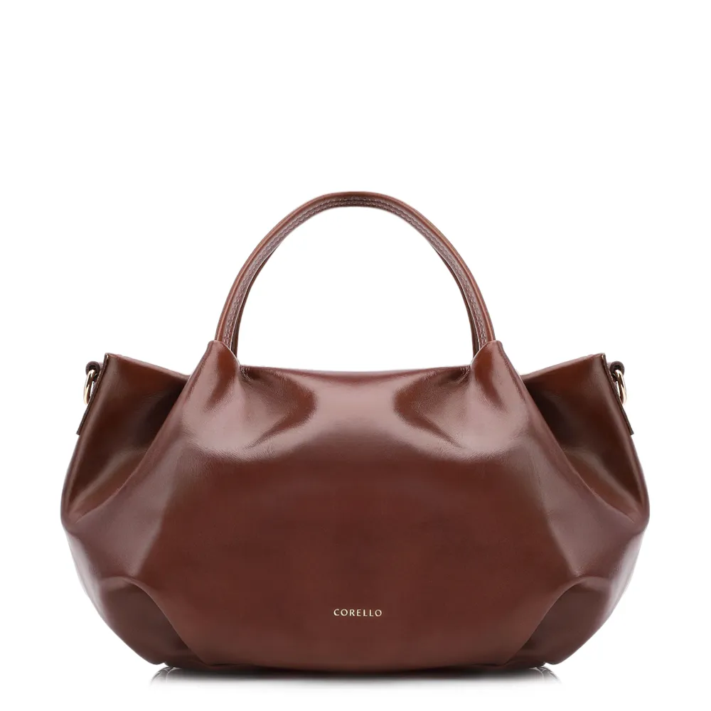 Bolsa Tote Tressê Couro Marrom Escuro - imagem 3