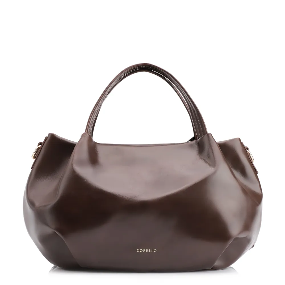 Bolsa Tote Tressê Couro Marrom Escuro - imagem 3