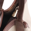 Bolsa Tote Tressê Couro Marrom/Linho Off White - imagem 5