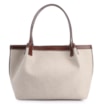 Bolsa Tote Tressê Couro Marrom/Linho Off White - imagem 3