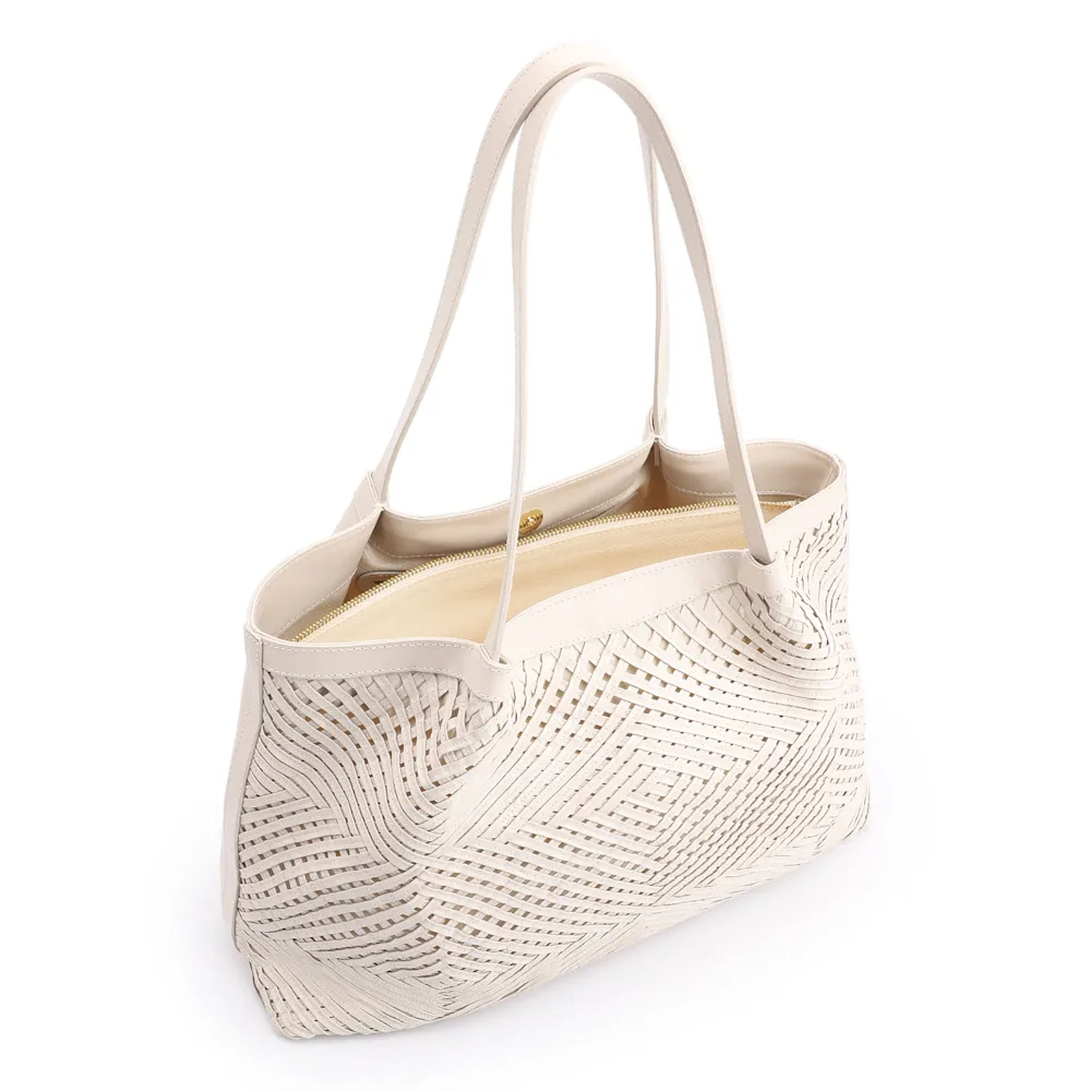 Bolsa Tote Tressê Couro Off White - imagem 4