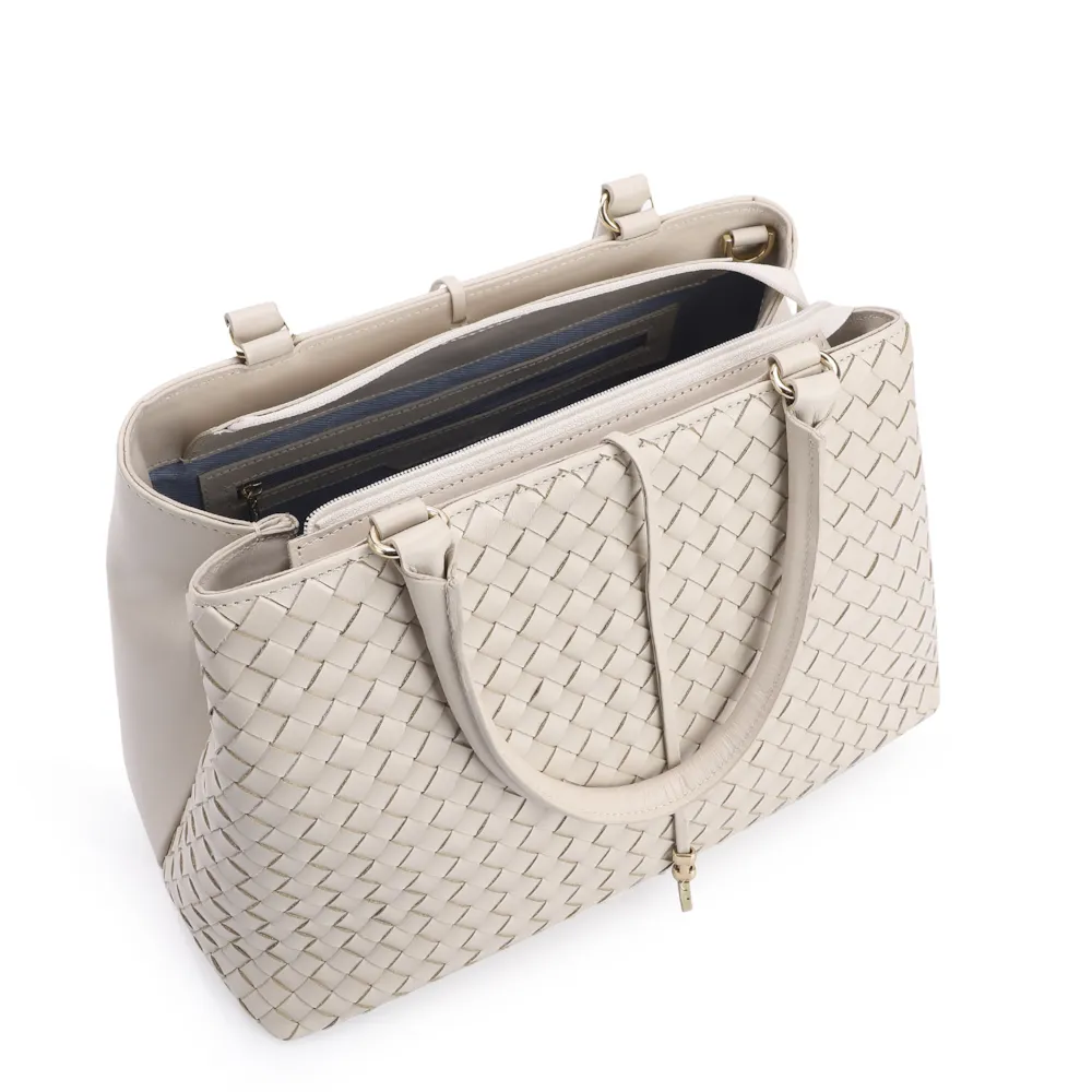 Bolsa Tote Tressê Couro Off White - imagem 4