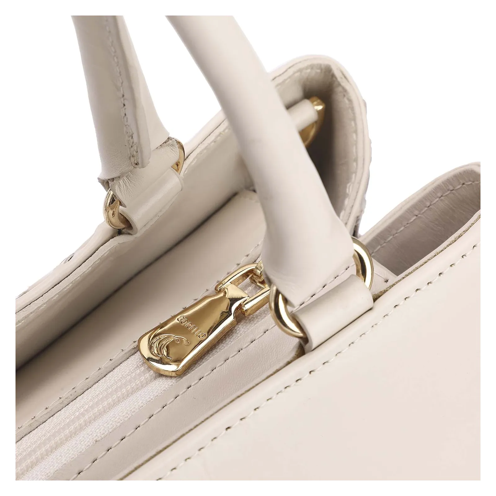 Bolsa Tote Tressê Couro Off White