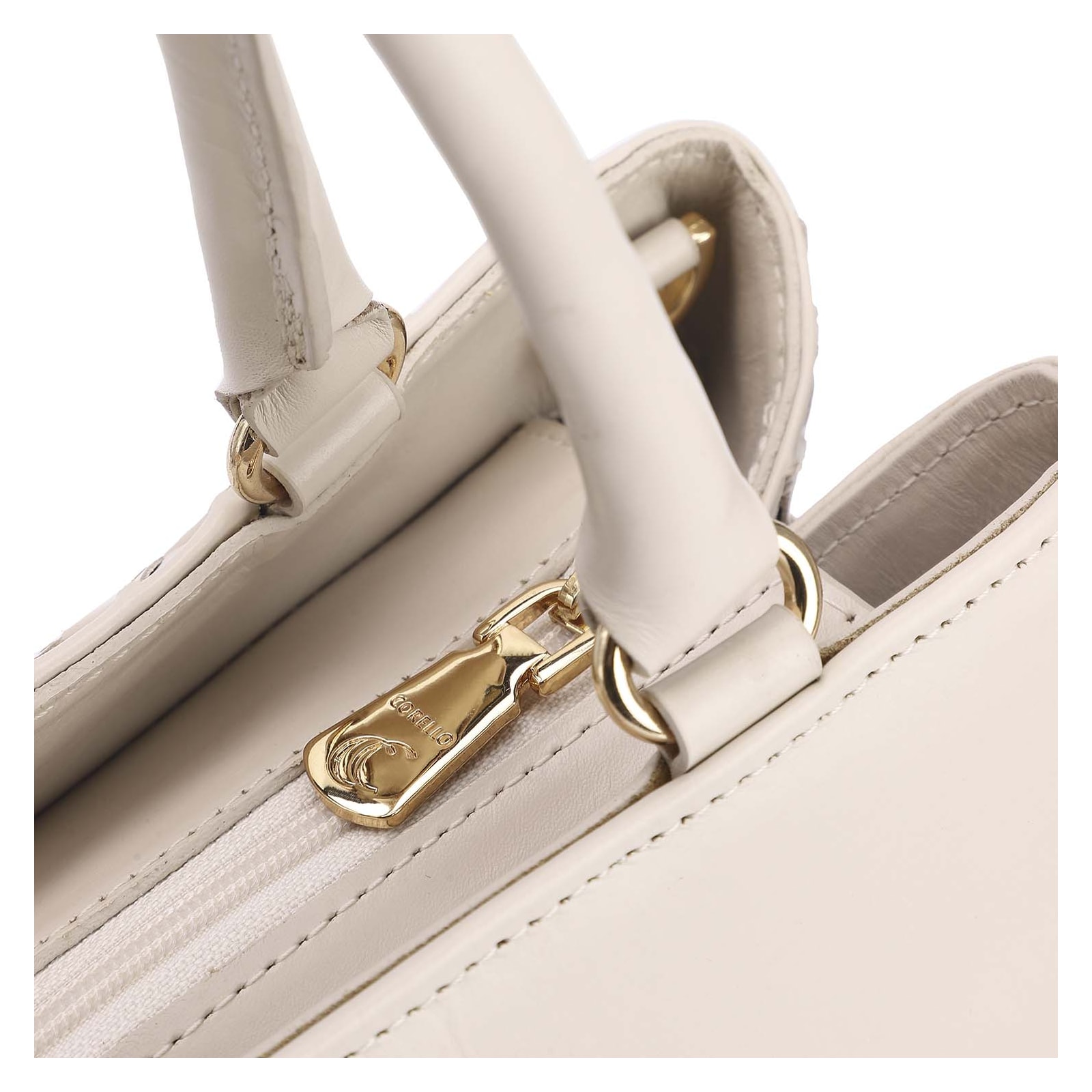 Bolsa Tote Tressê Couro Off White